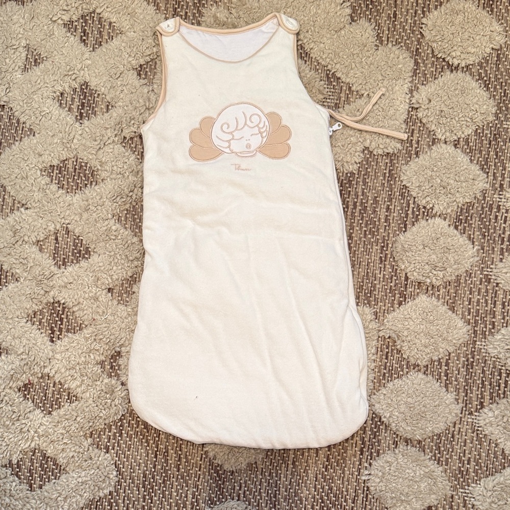 Cream Baby Sleep Sack with Lamb Applique